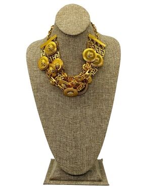 VERSACE GOLD MEDUSA MEDALLION CHAIN NECKLACE